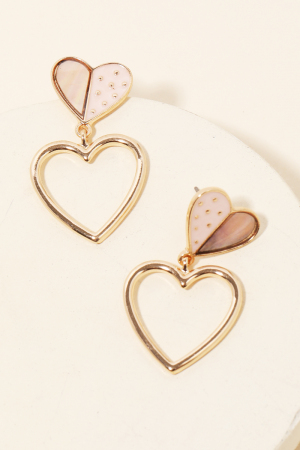 Mini Heart Cutout Drop Earrings