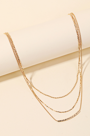 Dainty Three Layered Chain Necklace