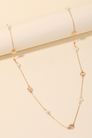 Dainty Mini Disc Station Long Necklace