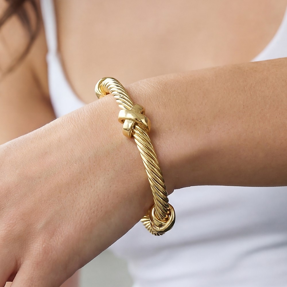 Gold Dipped 5Mm Cable Cuff Bracelet