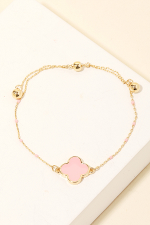 Enamel Clover Charm Dainty Chain Bracelet