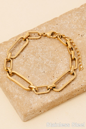 Stainless Steel Mixed Oval Chain Bracelet