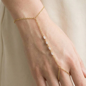 Marquise Cz Hand Chain Bracelet Ring