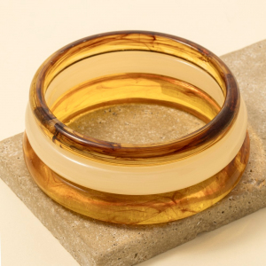 3Pc Mixed Acetate Bangle Bracelets Set