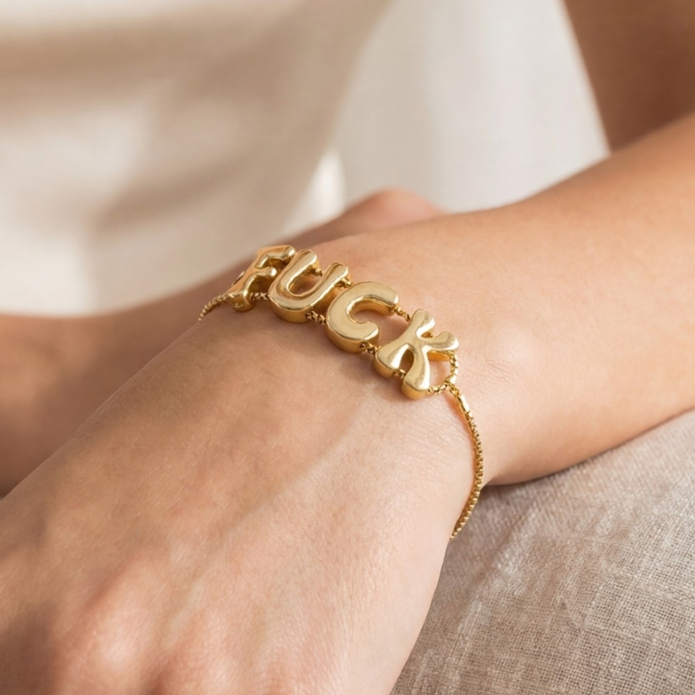 Bubble Letter Adjustable Bracelet