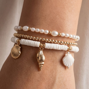 Assorted Sealife Charms Bead Bracelet Set