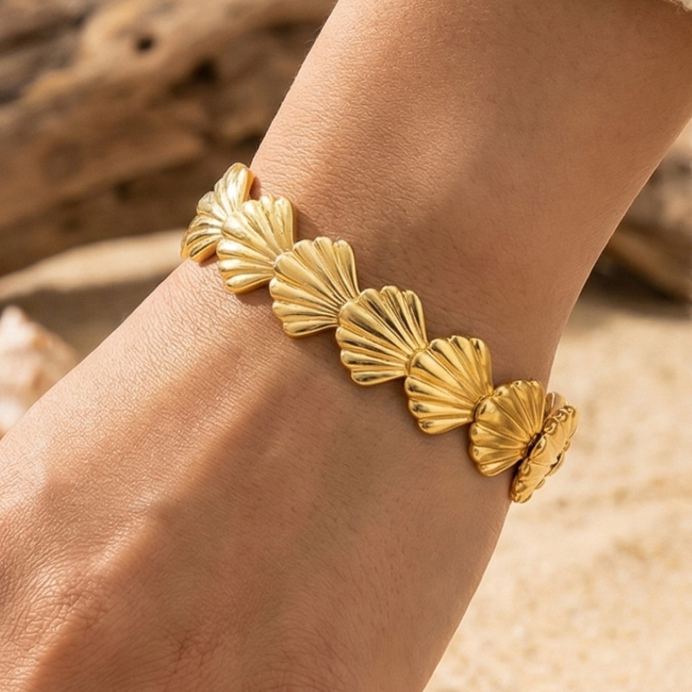 Mini Scallop Shell Cuff Bracelet