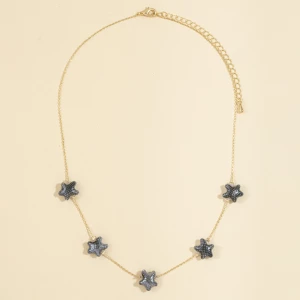 Ceramic Starfish Station Chain Necklace