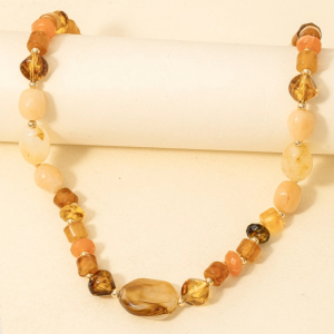 Earth Tones Epoxy Beaded Necklace