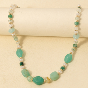 Mixed Irregular Turquoise Resin Beaded Necklace