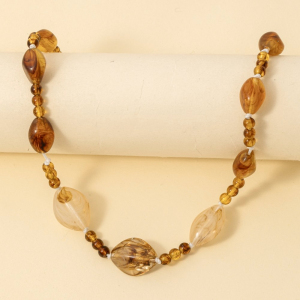 Mixed Amber Resin Beaded Necklace