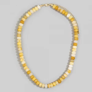 Semi Precious Stone Rondelle Bead Necklace
