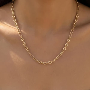 Gold Dipped Paperclip Mariner Chain Necklace