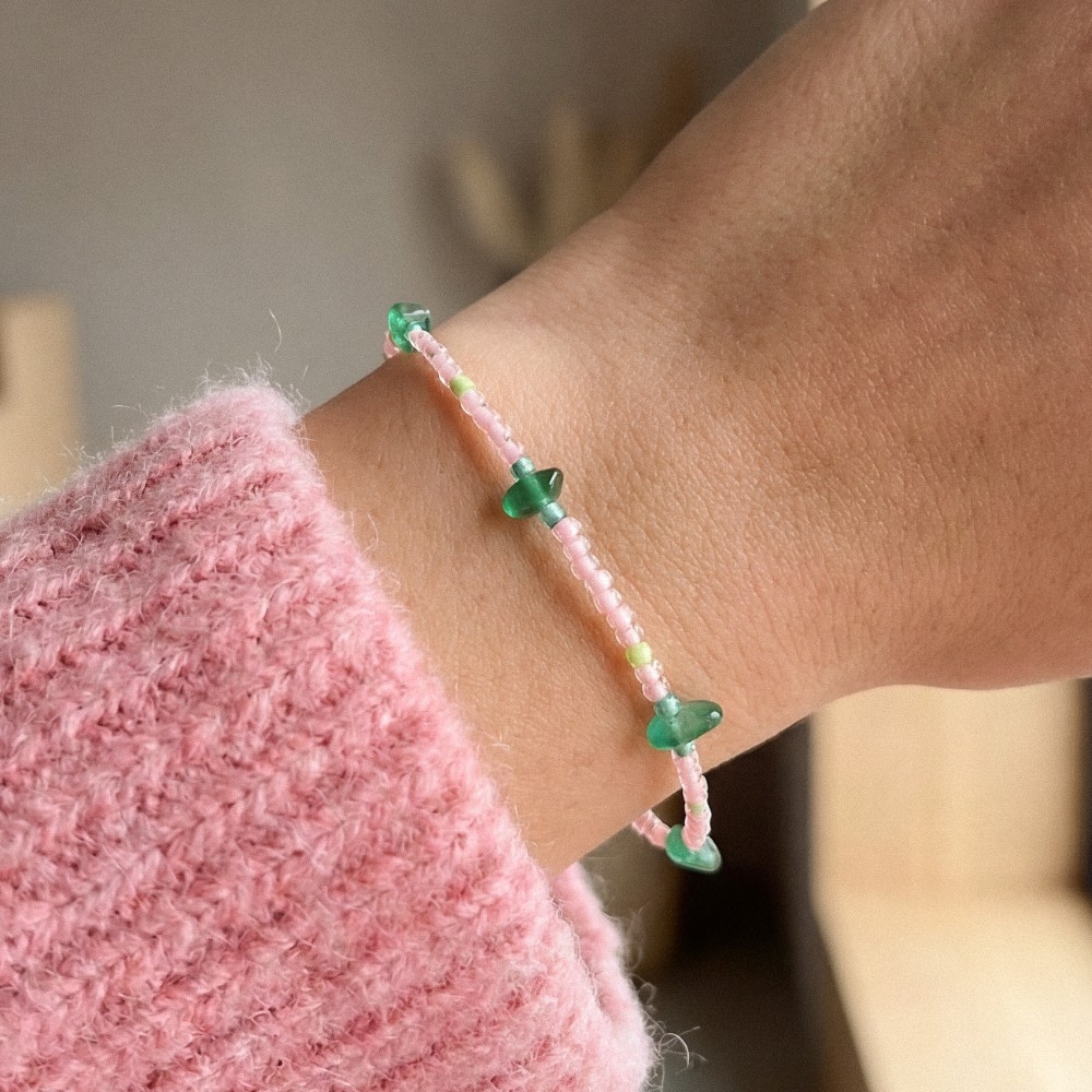 Glass Beads Opal Stone Bracelet