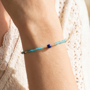 Crystal Gold Bead Stretch Bracelet