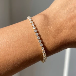 Round Cz Station Row Slider Bracelet