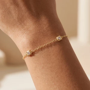 Dainty Cable Chain Bracelet With Square Cz