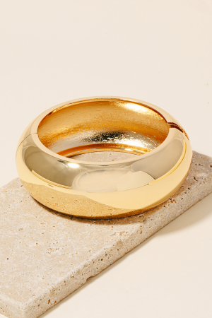 Large Rounded Hinge Bangle Bracelet
