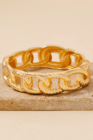 Solid Metallic Chain Hinge Bangle Bracelet