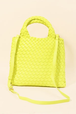 Braided Leather Square Bag