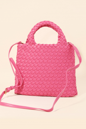 Braided Leather Square Bag