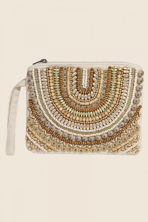 Boho Assorted Beaded Pattern Cosmetic Bag