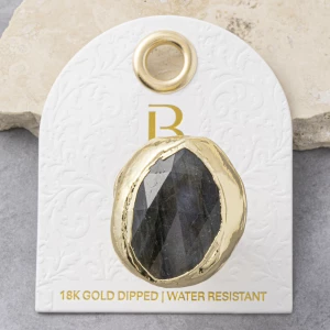 18K Gold Dipped Labradorite Statement Ring