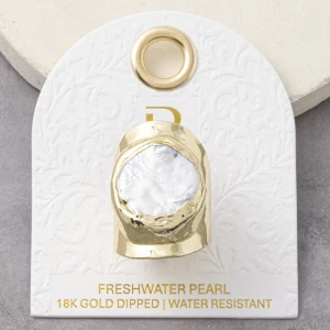 18K Gold Dipped Coin Pearl Cigar Band Ring