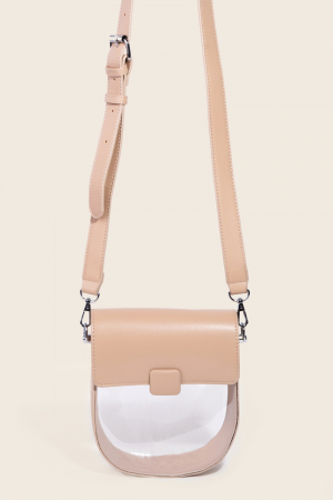 Leather Clear See Through Crossbody Bag