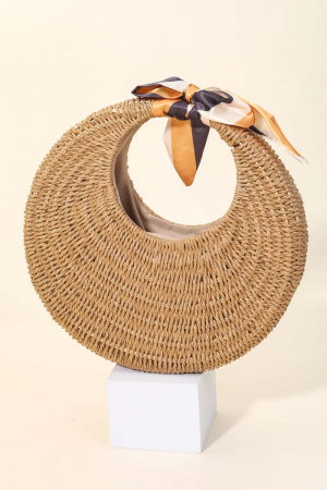 Round Straw Braided Circle Bag