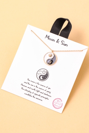 Ying Yang Sun Moon Pendant Necklace