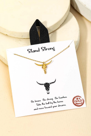 Long Horn Pendant Necklace