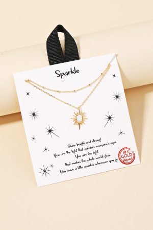 Gold Dipped Opal Star Pendant Necklace