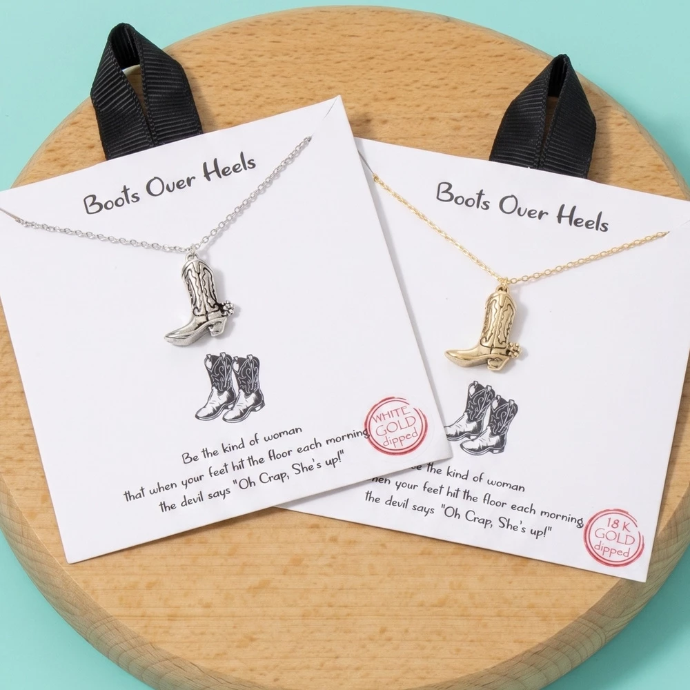 Boots Over Heels Cowboy Boot Necklace