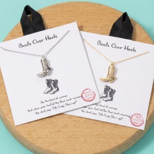 Boots Over Heels Cowboy Boot Necklace