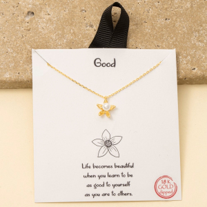 Gold Dipped Flower Pendant Necklace