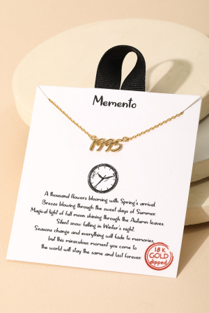 Year 1995 Print Charm Necklace