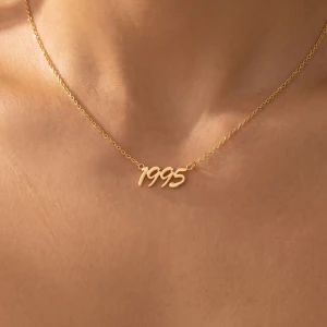 Year 1995 Print Charm Necklace