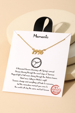 Year 1996 Print Charm Necklace