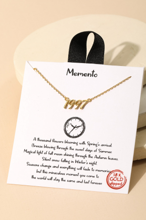 Year 1997 Print Charm Necklace