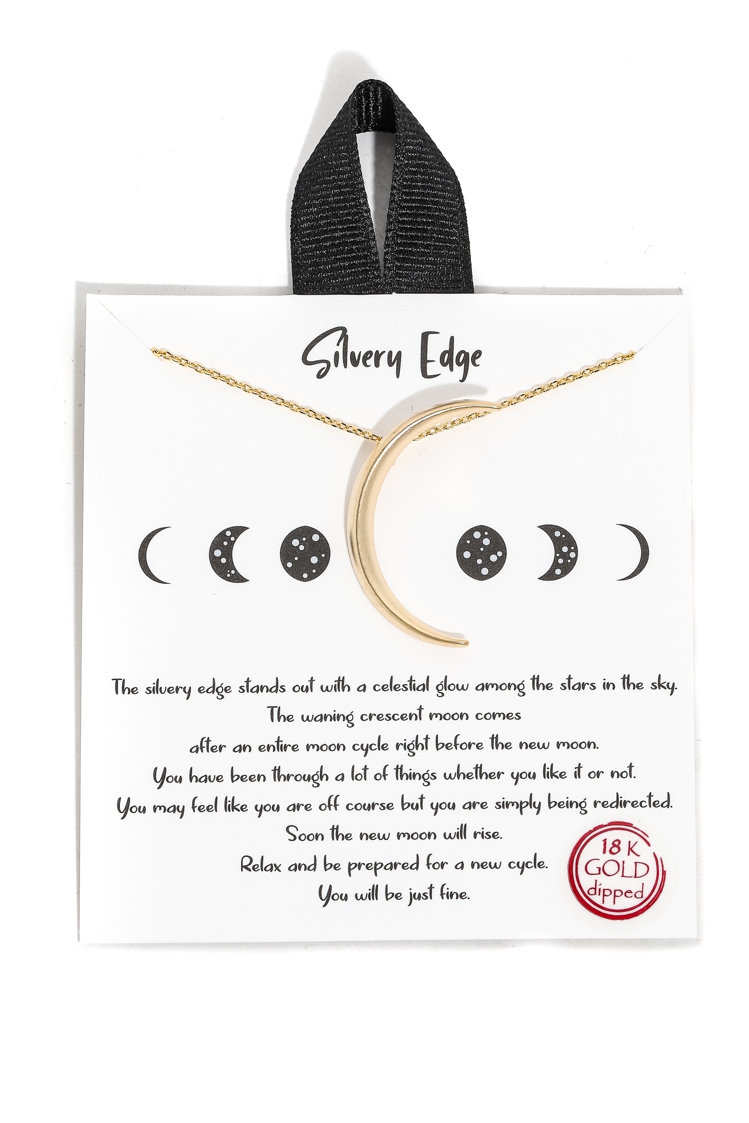 Gold Dipped Crescent Moon Pendant Necklace