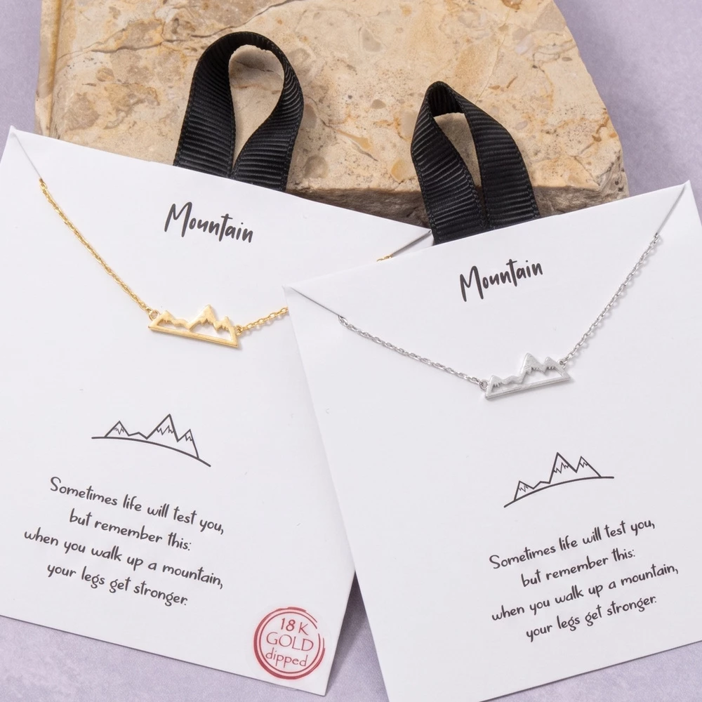 Mountain Range Silhouette Pendant Necklace