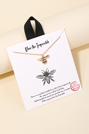 Pave Bumble Bee Charm Necklace