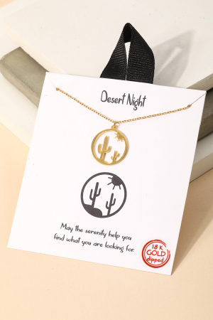 Circle Desert Cactus Necklace