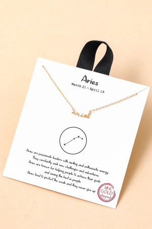 Handwritten Aries Constellation Pendant Necklace