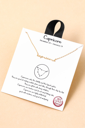 Handwritten Capricorn Constellation Pendant Necklace
