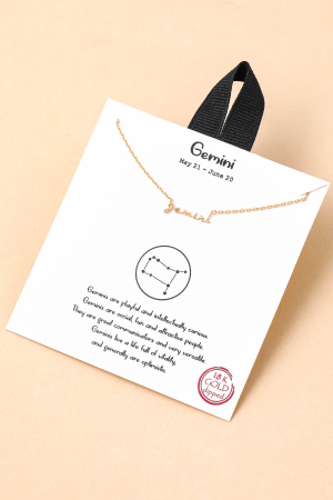 Handwritten Gemini Constellation Pendant Necklace