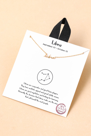 Handwritten Libra Constellation Pendant Necklace