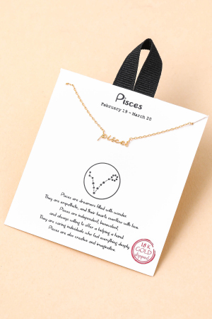 Handwritten Pisces Constellation Pendant Necklace