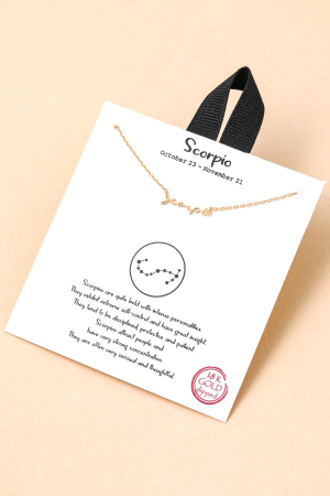 Handwritten Scorpio Constellation Pendant Necklace